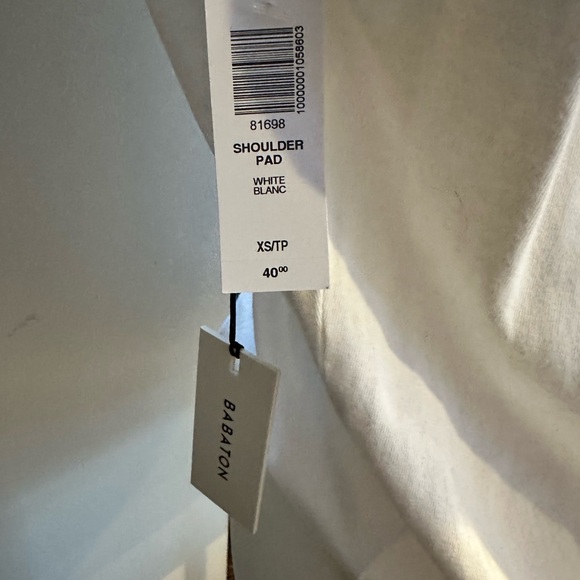 NWT Babaton Shoulder Pad Tank in ‘Heathered White Cloud’ Sz: XS. - Picture 3 of 8